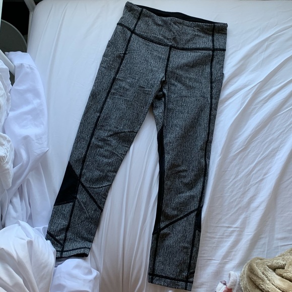 Lululemon Pace Rival Crop 19" Jacquard White/black - Picture 4 of 8